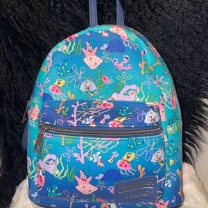 Nickelodeon Blue and Pink Cartoon Backpack